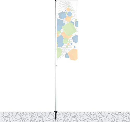 Vispronet Mobiler 5,40 m Fahnenmast mit Ausleger T-Pole® 100 ✓ versch. Bodenelemente ✓ teleskopierbar ✓ inkl. Transporttasche (Einschlaghülse)