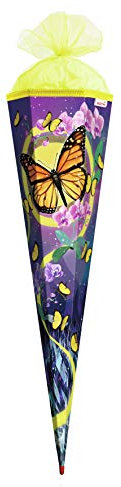 ROTH Schultüte Schmetterling 85 cm groß - 6-eckig Rot(h)-Spitze - Zuckertüte