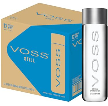 VOSS Premium Still Bottled Natural Water - BPA-Free - High Grade PET - Recyclable Plastic Bottles - Pure Drinking Water with Unique & Iconic Bottle Design - 12 Pack