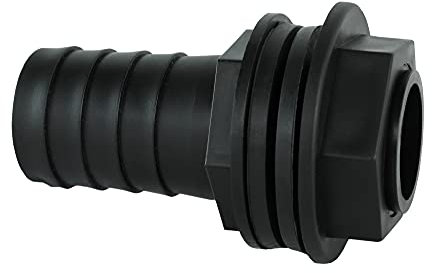 GASMIS Fassanschluss 3/4 Zoll AG 26 mm x 25 mm (1 Zoll) Schlauchanschluß, Inkl. 2 Dichtungen und Kontermutter, Tankdurchführung Regentonnendurchführung für Regenfass, Wassertonnen, 2 Stück