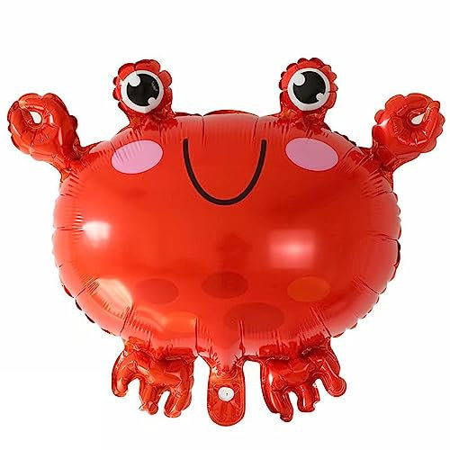 DIWULI Krabbe Luftballon Rot - Meerestier Geburtstag Deko