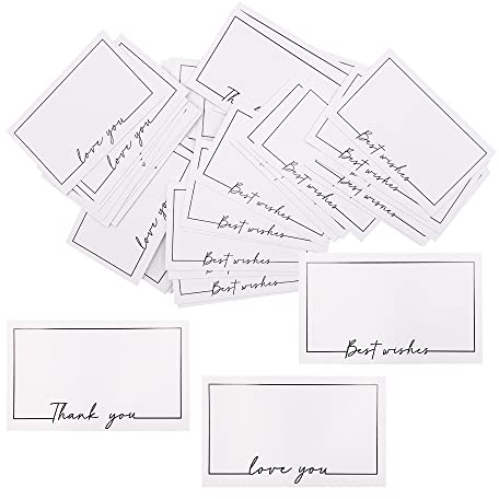 WYAN Bianco Carte-80 Pezzi 90x54mm Vuoto Scheda Messaggio,Mini Cartolina,Biglietto d'auguri,per al Messaggio Graffiti (può essere utilizzato con le nostre buste)