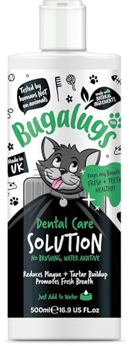 BUGALUGS Cat Breath Freshener Dental Care Water Additive. Clean Teeth, Healthy Gums & Fresh Breath - Natural Cat Plaque Remover & Tartar Remover for Teeth. No Brushing Needed
