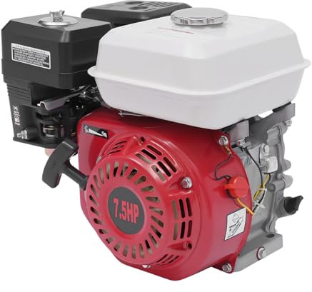 TONFEION 7.5HP Petrol Engine 4-Stroke Petrol Engine 5.1KW Single Cylinder Gasoline Engine Portable Petrol Engine Kart Engine Red