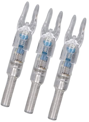 oceanside 3 Pièces Encoches Lumineuses pour Flèches, Diamètre Interne 6,2 mm Flèches Encoches Éclairées, Encoches de Flèches d'arc à Éclairage Automatique pour Accessoires(1.8 in-Bleu)
