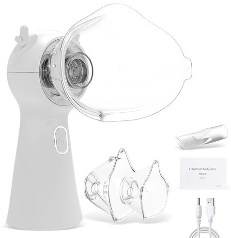 Nébuliseur Inhalateur Nébulisateur Electrique pour Adultes et Enfants Medical Nébuliseur Portable Aerosol Nebulisateur Bebe Inhalation USB Efficace avec Embouchure pour Usage Domestique Voyage (blanc)