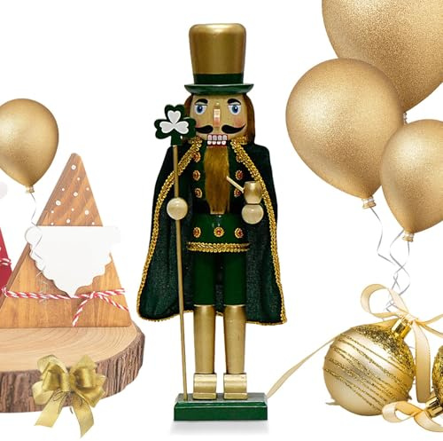 Nötknäpparsoldat – 38,1 cm juldekorationer, traditionell festlig handgjord juldekoration, klassisk samlardekoration från Wood King | Perfekt för att presentera en Kami