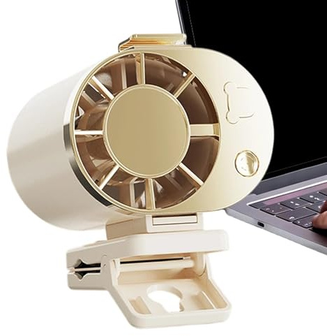 Genérico Ventilador Ponible,Dispositivo Ajustable Recargable por USB con Velocidades | Pequeño Ventilador Recargable,para Verano Viajes Aire Playa Festivales Deportes Oficinas Escritorio Senderismo