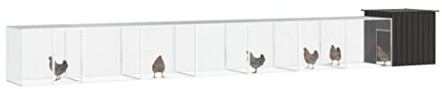 Galvanised Steel Chicken Cage 800x91x100 cm Outdoor Chicken Enclosure with Lockable Door