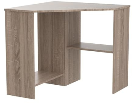 Home Source Computer Desk PC Laptop Table Home Office Study Gaming, Oak Effect, Corner