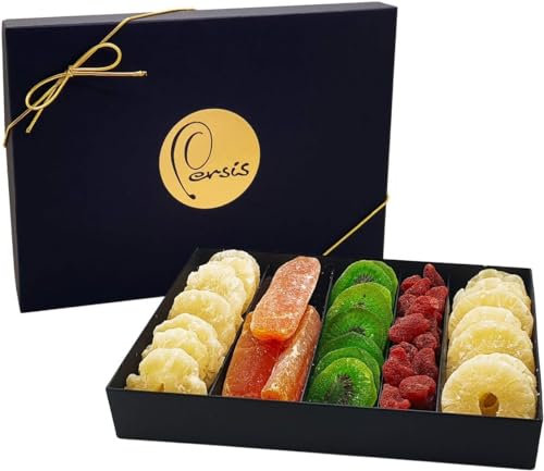 Persis Crystallised Fruits Selection Gift Box - Luxury Crystallised Fruit Gift | Vegan Sweet Treats | Perfect for Gifting, Snacking & Celebrations Like Ramadan, Diwali & Christmas