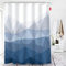 Lindong Farbverlauf Duschvorhang 240x200cm Wasserabweisend Anti-Schimmel Stoff Badezimmervorhang, Blau 180x200cm