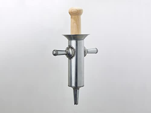Churrera manual gigante de acero galvanizado, agarraderas de mango, maza de madera