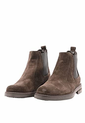 Ciabalù Stivaletti Uomo in Camoscio Invernali Stivale Chelsea Made in Italy Boots Suola Gomma (Testa di Moro, numeric_43)