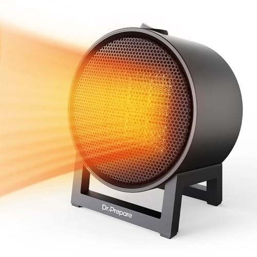 Dr.Prepare Stufetta Elettrica Basso Consumo 600/400W Riscaldamento in 2s Protezione da Surriscaldamento Mini Stufetta Elettrica Ceramica Portatile per Scrivania Camper Ufficio Camera da Letto