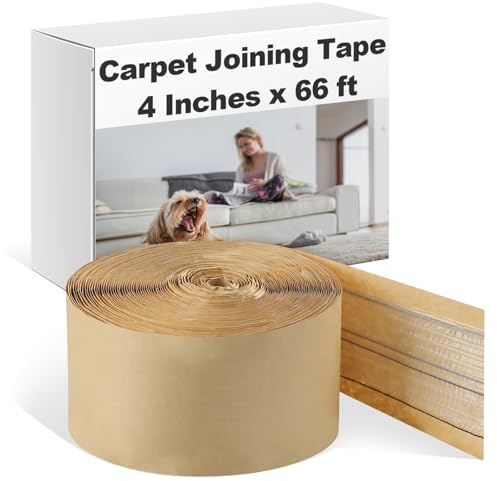 Yuxung 66 ft Carpet Joining Tape 4 Inches x 66 ft Carpet Seam Tape, Heat Bond Seaming, Strong Adhesion, Safe