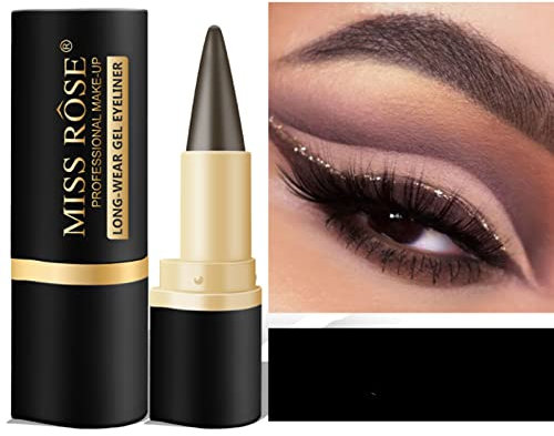 Creme Eyeliner - Wasserdicht Eyeliner Stift Matt Pigmentiert Kajalstifte - Schnell Trocknende Glatte Textur Lidstrich Stift Lang Anhaltend Eyeliner Stift Für Augen Make-Up (Hellschwarz)