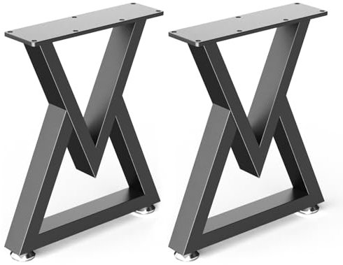 YheenLf 2 Stück Tischbeine Metall Schwarz Bis 200kg, Möbelfüße,Tischgestell aus 30x41.5cm Profilen, DIY Möbel Tischfüße, Heavy Duty Möbel Beine, Unabhängigkeit & Stabilität, V-Typ