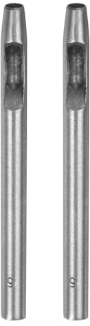 QUARKZMAN 2pz Punzone Cavo per Pelle 5mm Strumento Perforazione Fori Rotondi per Cintura Acciaio al Carbonio Punzone Singolo per Tagliare Pelle Artigianato Gomma Carta Tessuto Plastica