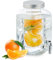 Relaxdays Getränkespender mit Einsatz, Zapfhahn & Deckel, 4 Liter, Glas, Wasserspender, Limonadenspender, transparent