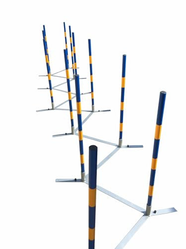 Agility Slalom-Set Stangen-Set Profi – 12 Stangen – flexibel – Zickzack – Slalomstangen – Slalomstangen – Hundetraining, Sport und Wettkampf – Agility und Agility-Hund – Outdoor-Agility-Ausrüstung