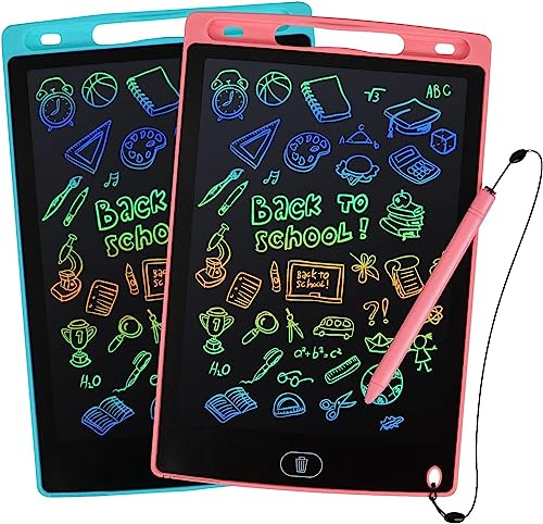 kogabanny Tablette Dessin Enfant 2 Pièces 10 Pouces,Tablette d'écriture LCD pour 3-12 Ans Enfants Ardoise Magique, Jouet Educatif de Filles et Garcons, Cadeaux d'anniversaire Noël