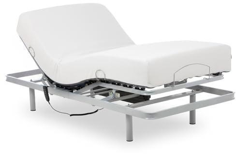 Geriafy – Pack Lit Électrique Renforcé avec Matelas Viscoélastique de 20 cm Tencel | Tissu Frais et Doux (80x190 cm, Contrôle par câble)