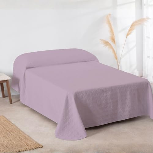 Donegal Collections Colcha Bouti Cama 90 - Colcha Cama 90/80 Lisa Acolchada y Reversible Nude - Colchas Cubrecama Primavera Verano Fresca, Acolchado Fino y Microfibra Extrasuave