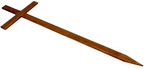 SyberDesk Croix Funéraire en Bois de Pin, 145 cm, pour Extérieur – Résistante aux Intempéries, Facile à Monter