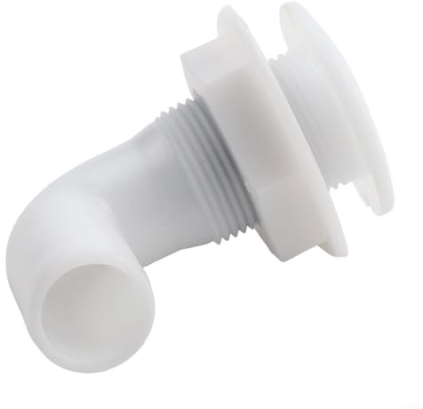 Tubo flessibile per barca, gomito a 90 gradi, in nylon, scarico per una gestione efficace dell'acqua (bianco)