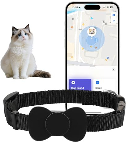 Collier GPS pour Chat Tracker : Localisation en Temps Réel pour Chatons & Chats, sans Frais Mensuels, Compatible avec iOS/Android