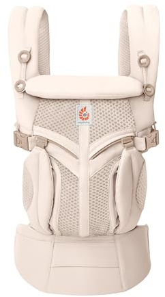 Ergobaby Mochila Portabebé Ergonómica Omni Classic Mesh 4-Posiciones de Porteo, Porta Bebe con Soporte Lumbar, Natural Beige