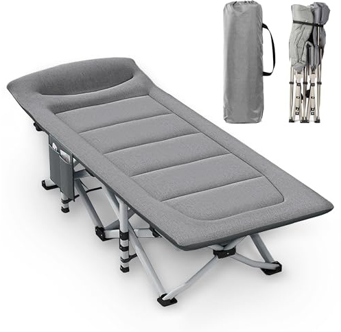 CALIYO Campingbett Feldbett Klappbar, Feldbett Mit Matratze 200 x 80 x 40cm Bis 200 Kg Belastbar，Hergestellt Aus Oxford-Stoff Und Robustem Stahlrohr，Camping Bett Mit Aufbewahrungstasche