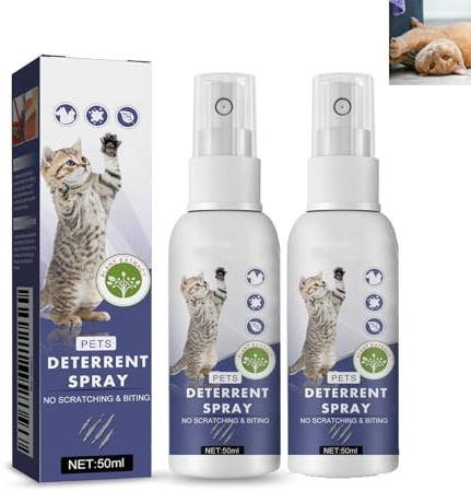 Spray Para Disuasión De Arañazos,Spray Antiarañazos Gatos,Ingredientes Naturales,para Proteger Sofá Y Muebles,50ML*2PC