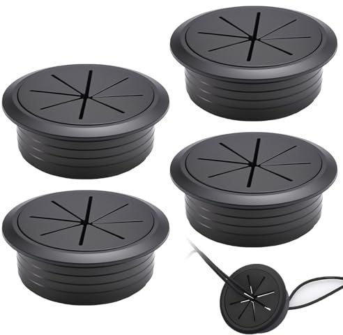 Kabeldurchführung Schreibtisch, 7 Stück Kabeldurchlass Set, Tisch Kabeldurchführung 68mm, Kabel Durchführungen für Schreibtisch und Büro, Einfache Installation, Stabile Qualität