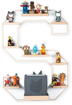 Boarti Kinder Regal Buchstabe S in Weiß - geeignet für die Toniebox und ca. 50 Tonies - zum Spielen und Sammeln, 10816