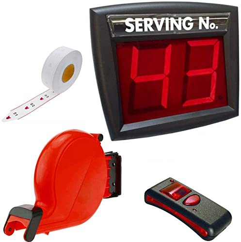 Sistema ELIMINACODE Senza Fili Radio Wireless Originale, Completo Display Due CIFRE, RADIOCOMANDO, Dispenser di Etichette …