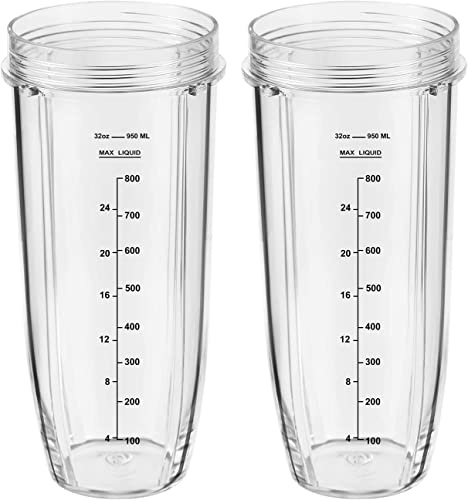 Replacement Part for Nutri Ninja Blender 2-Pack 32oz Replacement Cups Fit for Nutri Ninja Auto-iQ Series Blenders