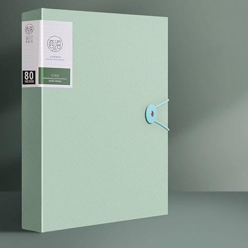 A4 80 Taschen 160 Seiten Sichtbuch Papier Dokumentenhalter Business Präsentationsbuch Präsentationsmappe (80 Taschen grün)