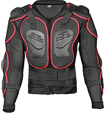 YuaDiann Moto Armatura Motocross Giacca Protezione Pettorina Montagna Ciclismo Pattinando Snowboard Equipaggiamento Protettivo con Protezione per il Torace e la Schiena Rosso M