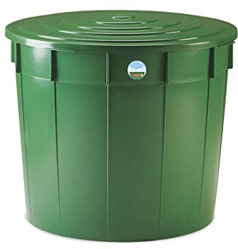 Kreher XXL Wassertank, Wasser-Speicher 500 Liter, inkl. Deckel und Wasserhahn, Kunststoff, Grün.