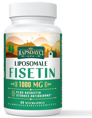 Liposomale Fisetin und Quercetin 1200mg pro Portion- 60 Weichgelkapseln (1000mg Fisetin, 200mg Quercetin) - verbesserte Aufnahme - Leistungsstarkes & 100% natürliches (60 Stück (1er-pack))