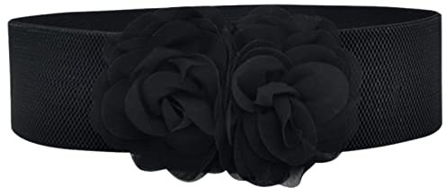 Frauen-Taillengürtel für den täglichen Gebrauch Damen dehnbarer Gürtel für Kleider Vintage elastischer breiter Taillengürtel Schal Gelb Damen-Ledergürtel in Übergröße