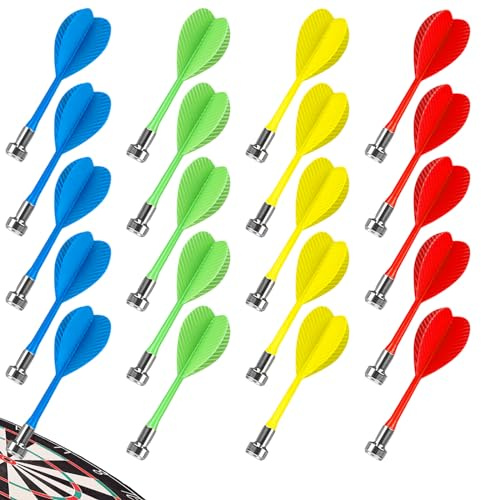 MEGYAD Lot de 20 fléchettes magnétiques - Fléchettes magnétiques de sécurité portables - Fléchettes professionnelles - Fléchettes souples - Accessoires cibles pour familles, bars, salles de jeux, 4