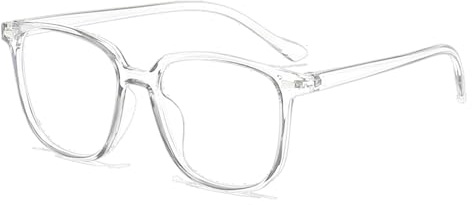Clear Blue Light Glasses Lightweight Computer Screen Gaming Reading Blocking Blue Light Filter Glasses Square Transparent Blue Light Glasses Clear Frame, Lens for Women and Men Anti Eyestrain Anti UV