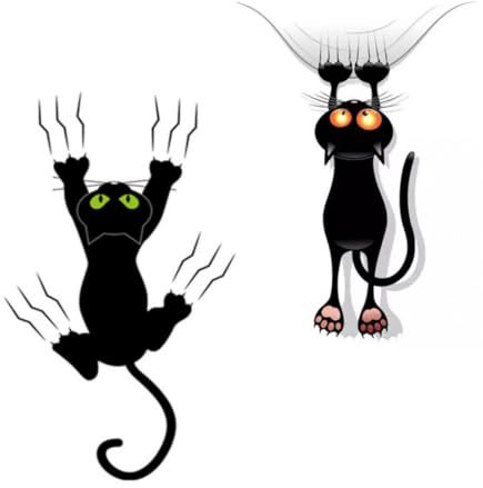 Confezione da 2 adesivi per auto a forma di gatto, in vinile, divertenti decalcomanie per paraurti, copertura antigraffio per auto, decorazione per finestre, pareti, laptop, bagagli