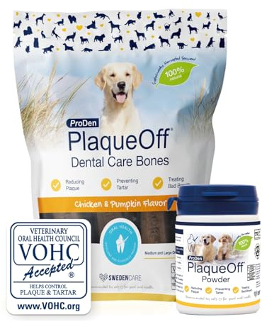 ProDen PlaqueOff Value Bundle for Dogs 60g Powder & 13 Large Bones