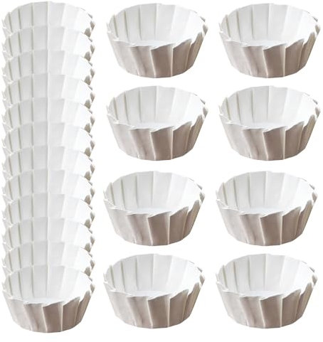 Moldes De Papel Para Pasteles - 50 Moldes De Papel Vascos Para Pasteles | Fundas Para Muffins De 4/6/8 Pulgadas | Moldes Desechables | Artículos Horneados De Papel | De Papel Pergamino Para