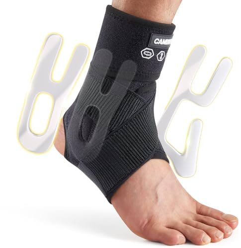 CAMBIVO Sprunggelenkbandage, Knöchelbandage mit Seitenstabilisator, Einstellbar Sprunggelenk Bandage Fußgelenk, Orthese Sprunggelenk für Verstauchungen, Plantarfasziitis, Fußbandage für Sport Alltag