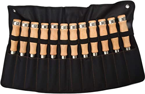 Mxxephemer Set di scalpelli per Legno CR-V Construction per intagliare Il Legno, Impugnatura ad Alto Impatto, Set da 12 Pezzi, Larghezza della Testa di Taglio: 6 mm-32 mm